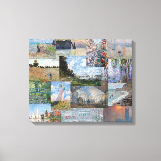 Lienzo Claude Monet - Patchwork de obras maestras (Anverso)