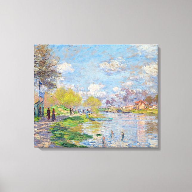 Lienzo Claude Monet - Primavera junto al Sena (Anverso)