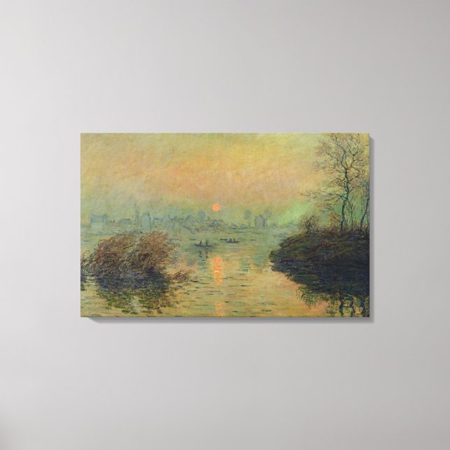 Lienzo Claude Monet | Puesta del sol sobre el Sena (Anverso)