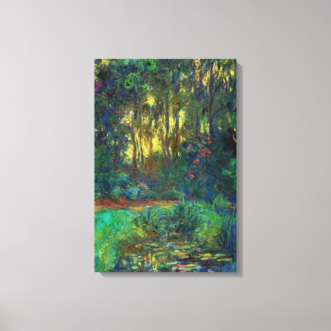Lienzo Claude Monet - Rincón de un estanque con nenúfares (Anverso)