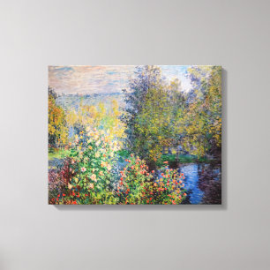 Lienzo Claude Monet - Rincón del Jardín en Montgeron