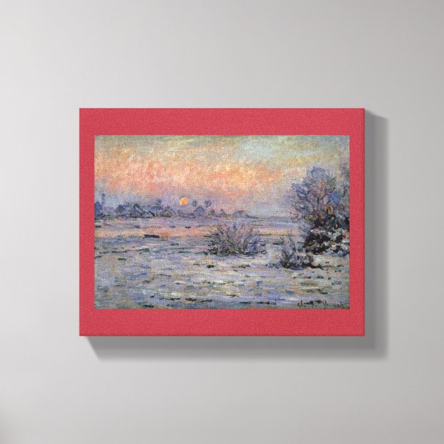 Lienzo Claude Monet Soleil d'hiver à Lavacourt Wintersun (Anverso)