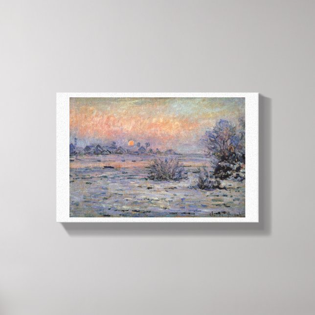 Lienzo Claude Monet Soleil d'hiver à Lavacourt Wintersun (Anverso)