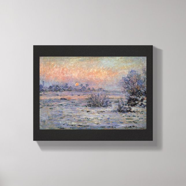 Lienzo Claude Monet Soleil d'hiver à Lavacourt Wintersun (Anverso)