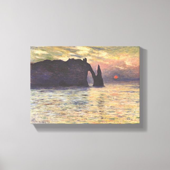 Lienzo Claude Monet – The Cliff Étretat – Sunset – 1883 (Anverso)