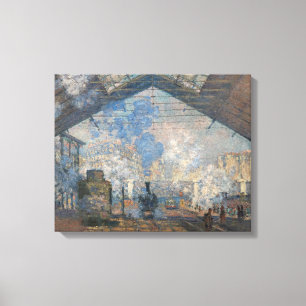 Lienzo Claude Monet - Vista exterior de la estación Saint
