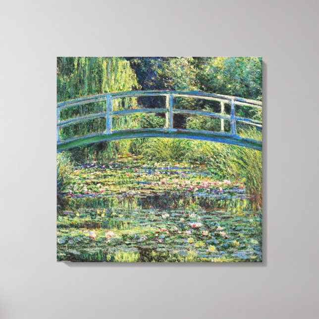 Lienzo Claude Monet - Water Lily Pond y Puente Japanés (Anverso)