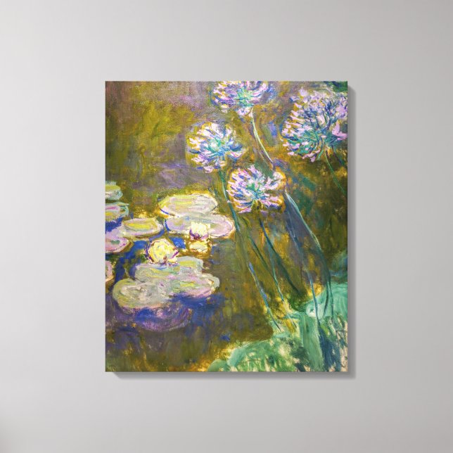 Lienzo Claude Monet - Waterlilies y Agapanthus (Anverso)