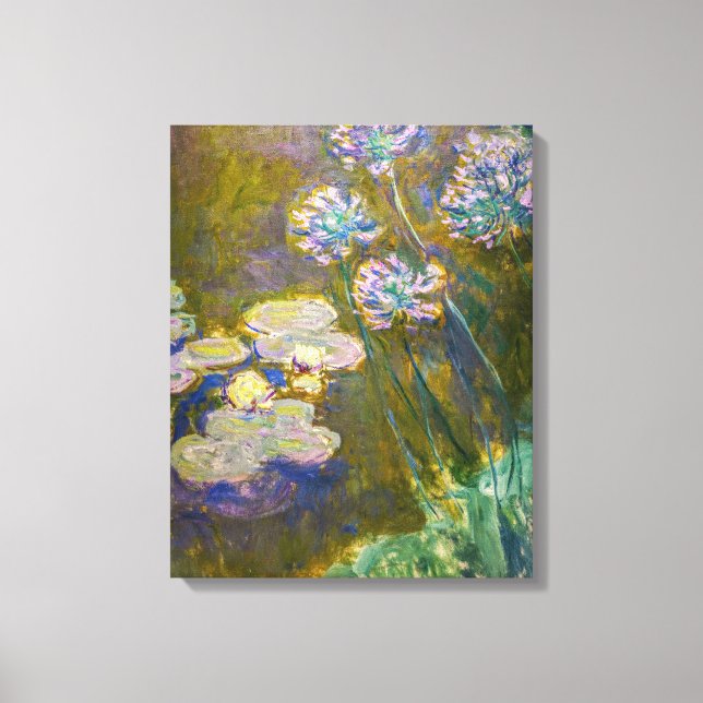 Lienzo Claude Monet - Waterlilies y Agapanthus (Anverso)