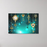 Claves de esqueleto antiguas sobre fondo verde