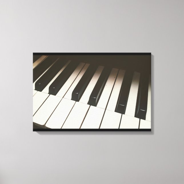Lienzo Claves de piano - Elegante fotografía en blanco y  (Anverso)
