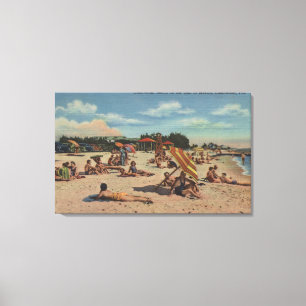 Lienzo Clearwater, FL - Sunbathers en la playa de