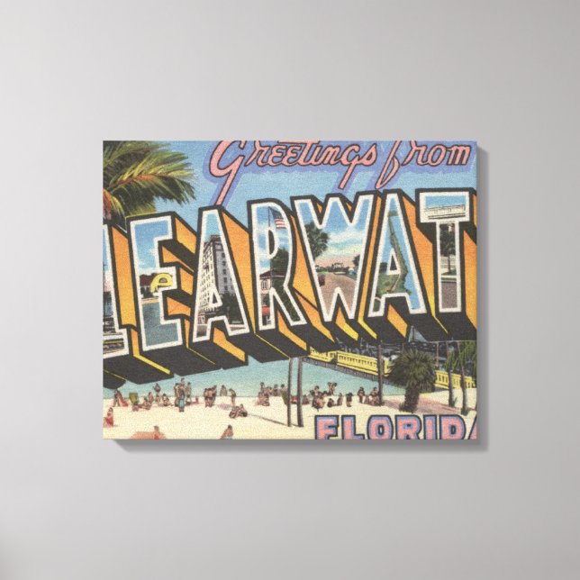 Lienzo Clearwater, Florida - Grandes Escenas de letras 2 (Anverso)