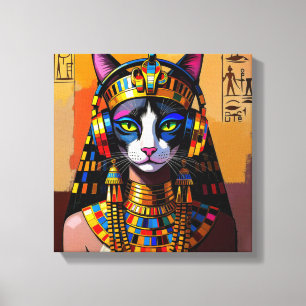 LIENZO CLEOPATRA REINA DEL NILO-ESFINGE GATO