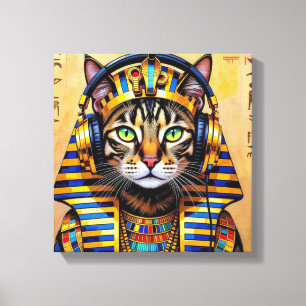 LIENZO CLEOPATRA REINA DEL NILO-GATO BENGALÍ