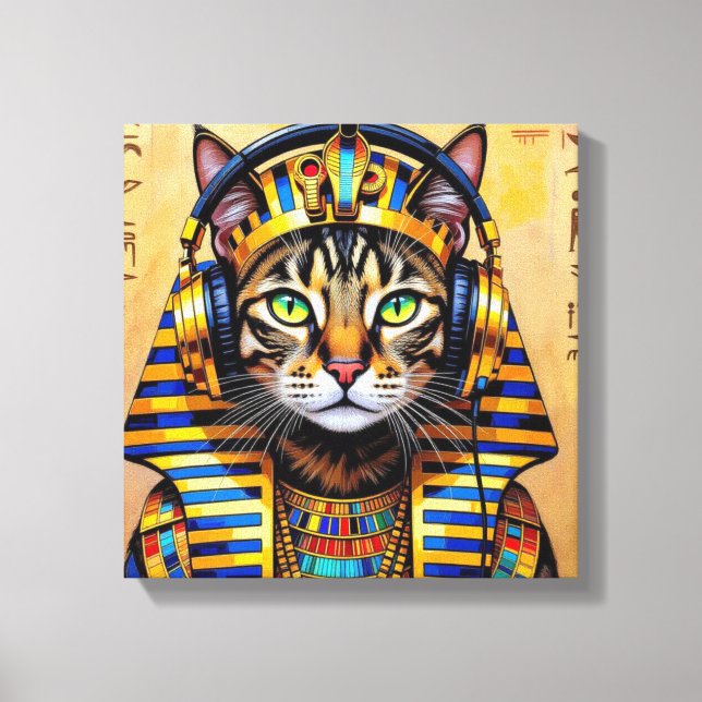 LIENZO CLEOPATRA REINA DEL NILO-GATO BENGALÍ (Anverso)
