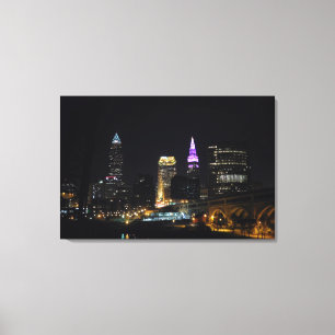 Lienzo Cleveland OH River View Purple Canvas