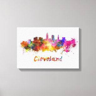 Lienzo Cleveland skyline in watercolor