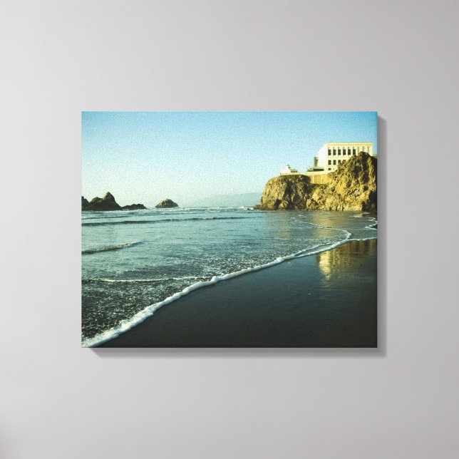 Lienzo Cliff House, Beach. (Anverso)