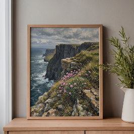 Lienzo Cliffs of Moher Sea Pinks Thrift Art