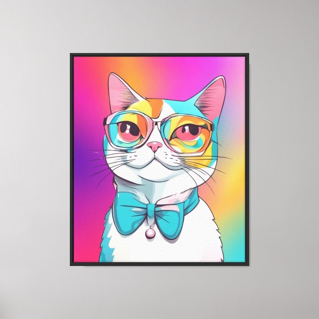 Lienzo Clipart de Ilustracion de gato (Anverso)