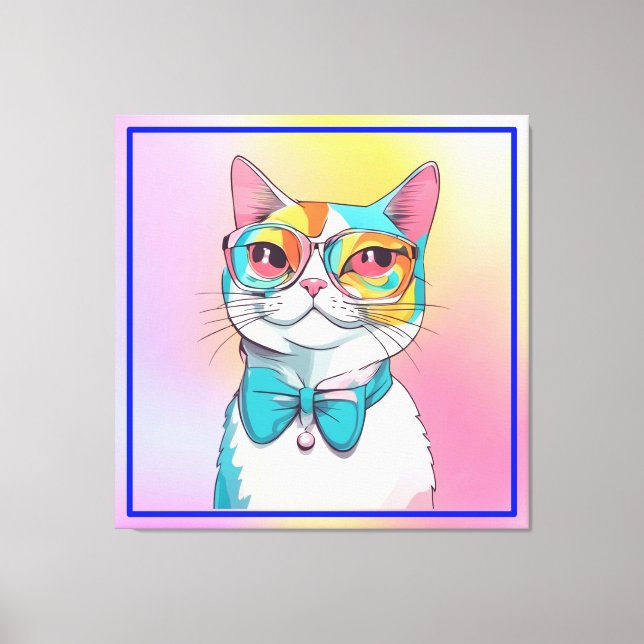 Lienzo Clipart de Ilustracion de gato (Anverso)