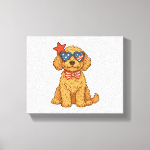 Lienzo Clipart Patriótico de Goldendoodle