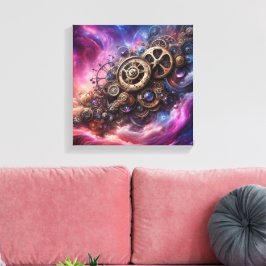 Lienzo Clockwork industrial Steampunk Purple and Pink