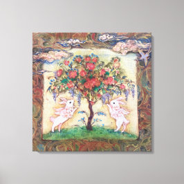 Lienzo "Cloud Rabbits Tree"プレミアムキャンバスプリント