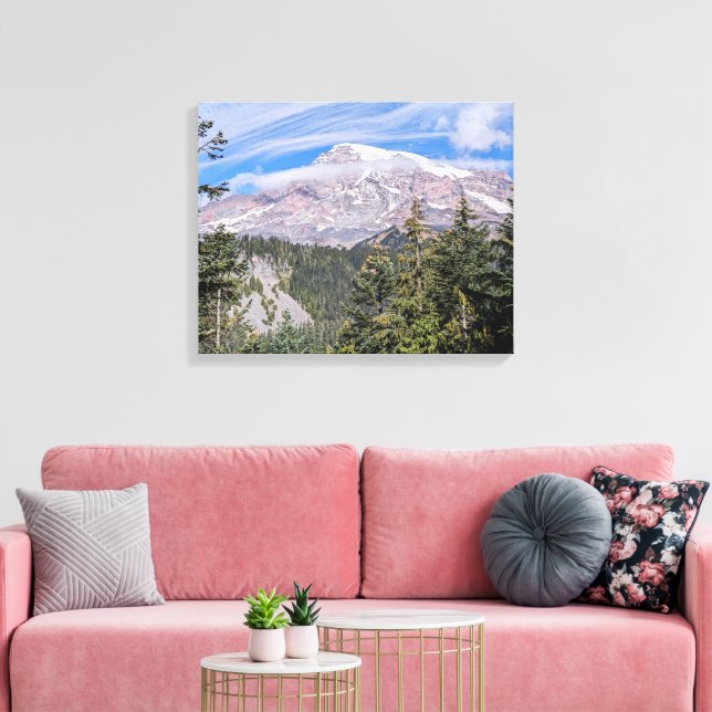 Lienzo Clouds Over Mount Rainier Scenic Landscape (Insitu (Sala de estar))