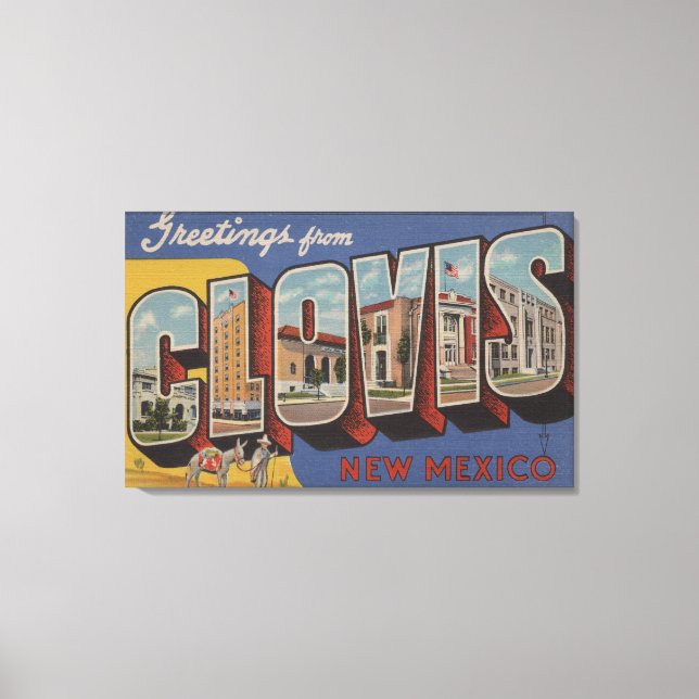 Lienzo Clovis, Nuevo México - Escenas de letras grandes (Anverso)