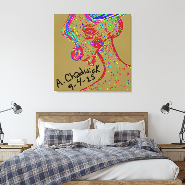Lienzo Clown Reindeer Canvas Print (Insitu(Dormitorio))