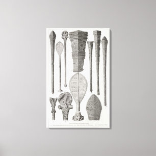 Lienzo Clubs e insignias de la fila polinesios