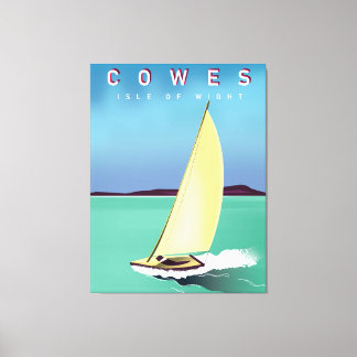 Lienzo cobes isle de wight travel poster print.