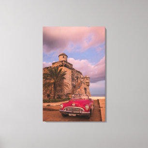 Lienzo Coche Clásico Rojo, Cuba