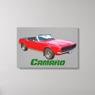 Lienzo coche convertible rojo del músculo de 1967 Camaro