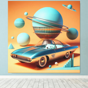 Lienzo Coche crucero con vista al cielo futurista atómico