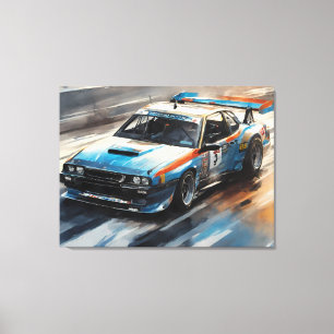 Lienzo Coche de Carreras azul deportivo