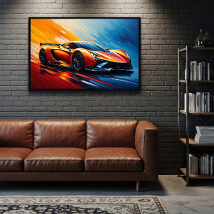 Lienzo Coche de Carreras Elegante Velocidad y Estilo