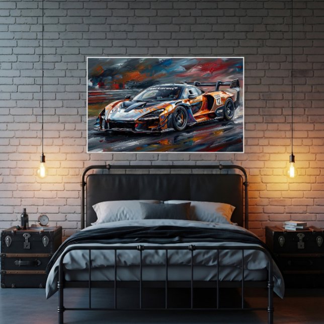 Lienzo Coche de carreras supercar Orange GTR (Subido por el creador)