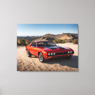 Lienzo coche deportivo en el desierto