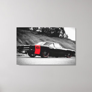 Lienzo Coche muscular clásico negro