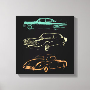 Lienzo Coches de época - Retro gráfico de 80 y 90