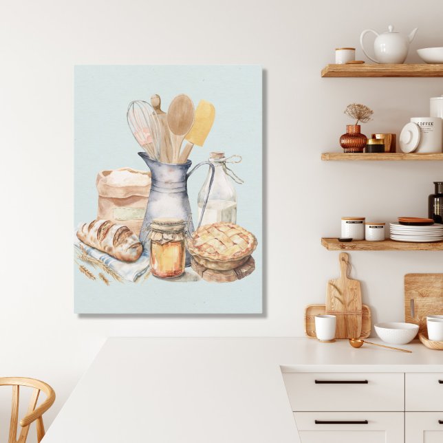 Lienzo Cocina acuática utensilios de horneado utensilio p (In situ)