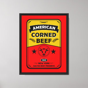 Lienzo Cocina de Carne en conserva Vintage