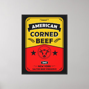 Lienzo Cocina de Carne en conserva Vintage