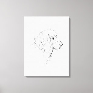 Lienzo Cocker Spaniel – Dibujo de línea minimalista de pe