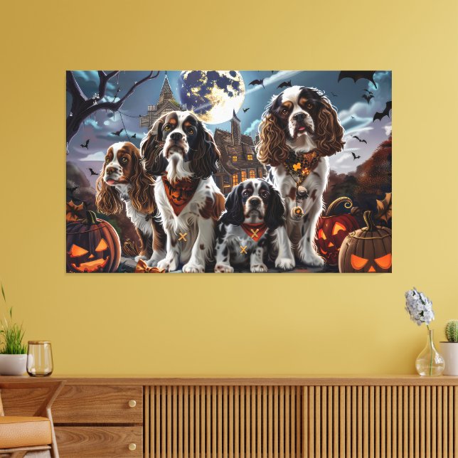 Lienzo Cocker Spaniel Halloween Espeluznante (Insitu (Sala de estar))