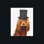 Lienzo Cocker Spaniel, Hound formal y Gorra<br><div class="desc">Cocker Spaniel,  Hound formal y Gorra de FabFunky. Presenta un espátula de cocker del dapper con un divertido sombrero de tophat y un monóculo. | 191415D</div>