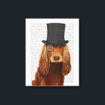Lienzo Cocker Spaniel, Hound formal y Gorra<br><div class="desc">Cocker Spaniel, Hound formal y Gorra de FabFunky. Presenta un espátula de cocker del dapper con un divertido sombrero de tophat y un monóculo. | 191415D</div>